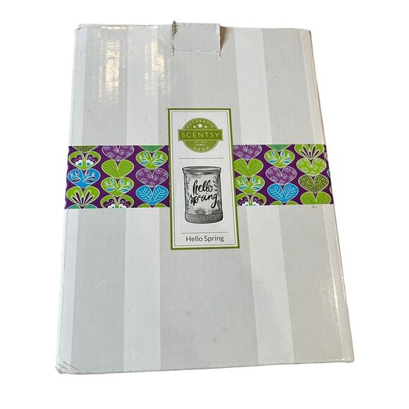 SCENTSY Hello Spring Wax Warmer & Cement Base Set Retired NIB - Picture 7 of 10